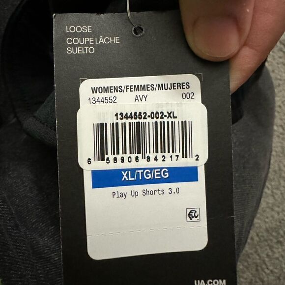 Underarmour Women's UA Play Up 3.0 Shorts Black / White NWT Size X-Large - Picture 8 of 10